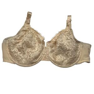 Wacoal tan floral Lace unlined Underwire Bra 34G 34DDDD 851166